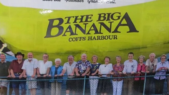 Presenters and volunteers at 2AIRFM when the station operated from the Big Banana at Coffs Harbour.