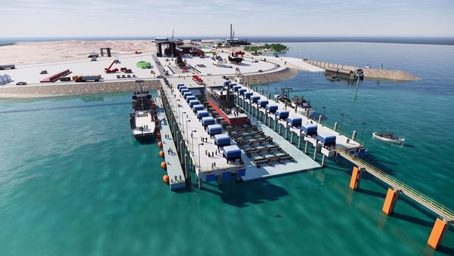 An artist’s impression of Darwin’s planned $400m ship lift at East Arm. Work on the project can now begin. Picture: Supplied