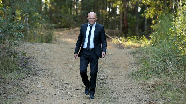 Detective Chief Inspector Gary Jubelin during the search. Picture: Nathan Edwards