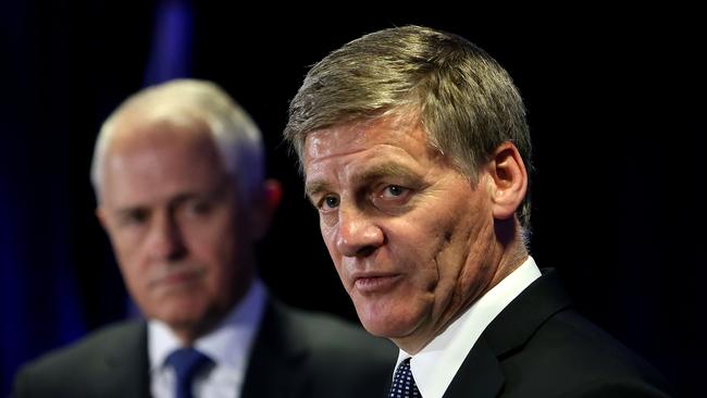 Bill English with Malcolm Turnbull earlier this year. Picture: Kym Smith