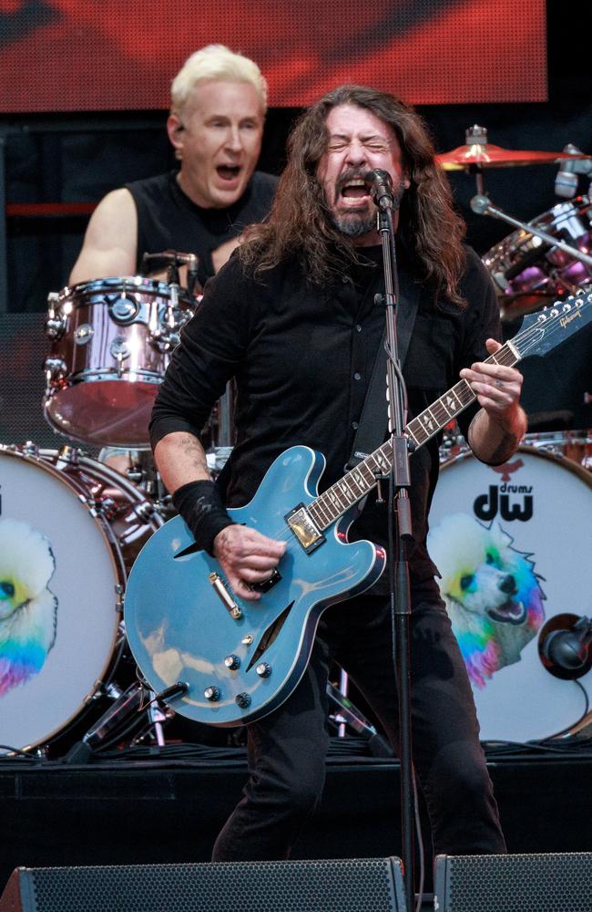 Dave Grohl in full flight as Foo Fighters rock Melbourne’s AAMI Park. Picture: David Geraghty