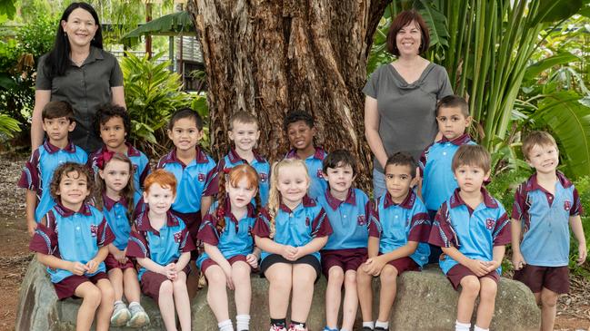 Slade Point State School Prep Back row: Jeremiah, Kaiden, Lue, Kydean, Khyrell, Antwan Front row: Zander, Eliana, Reuban, Indigo, Evie, Cooper, Roy, Louis, Kristoffer Teacher: Ms Moroney, Teacher Aide: Mrs Alexander Picture: Michaela Harlow.