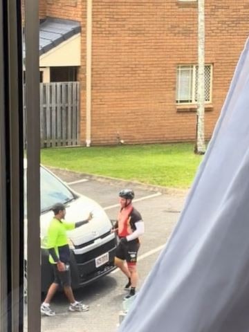 The cyclist wrote off on his bike after the exchange. Picture: TikTok