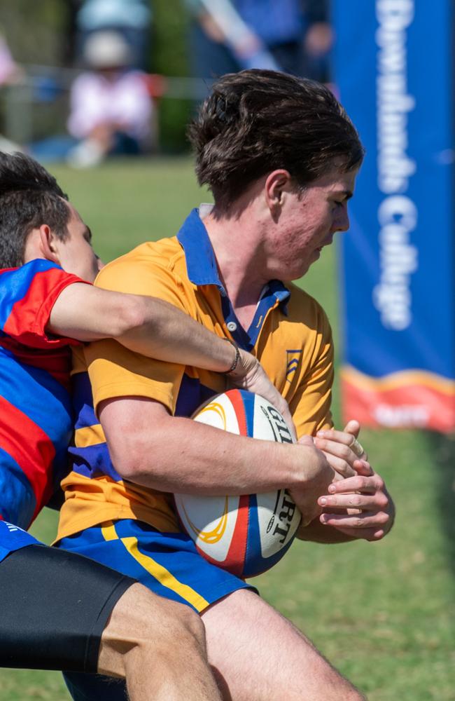 Downlands 16B vs TGS 16B. 2024 O'Callaghan Cup day at Downlands College. Photo by Nev Madsen