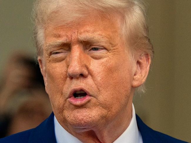 President Donald Trump speaks with reporters in front of the West Wing of the White House, Thursday, May 8, 2025, in Washington. (AP Photo/Alex Brandon)