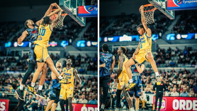 Tom Digbeu showed off his athleticism with a huge jam against Melbourne United.