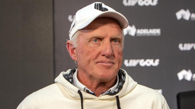 ADELAIDE, AUSTRALIA - NewsWire Photos - APRIL 20, 2023: LIV Golf Press Conference with LIV Golf CEO and Commissioner Greg Norman, at The Grange Golf Club. Picture: NCA/NewsWire Emma Brasier