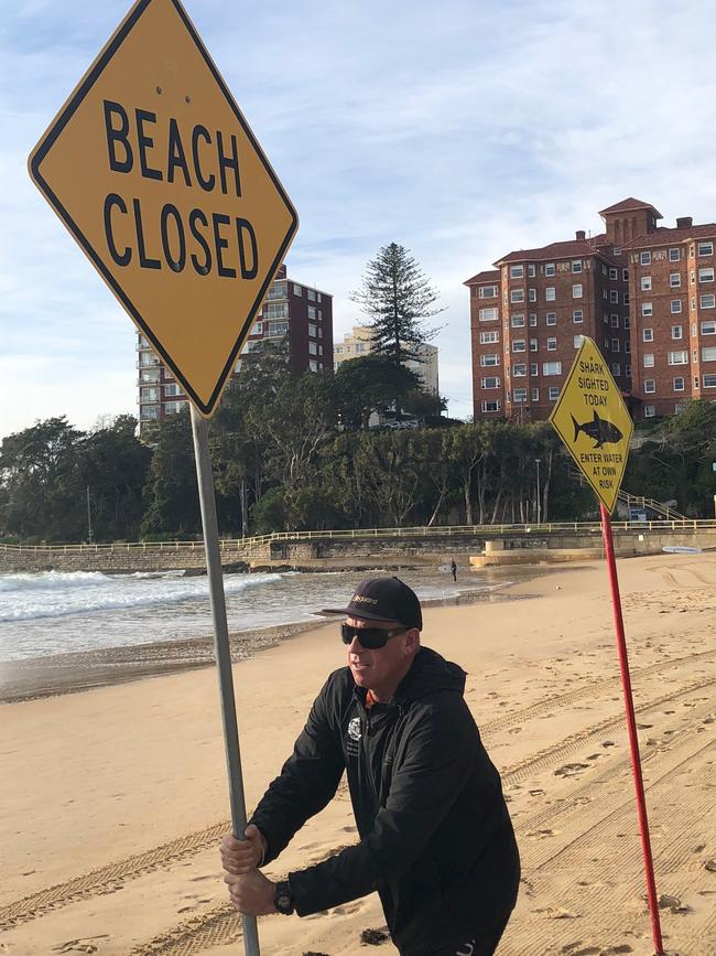 Parts of Manly and Shelly Beach have been closed. Picture: Jim O'Rourke