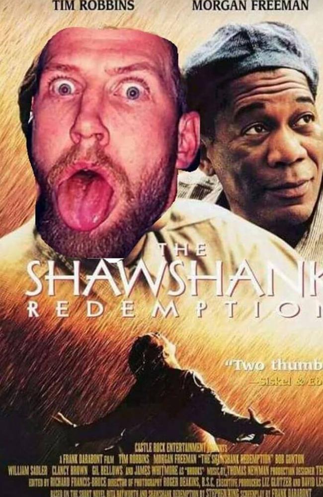 Shaun Davidson, Bali escapee's Facebook page claiming he is in Bali and a mock-up of a Shawshank Redemption movie poster.