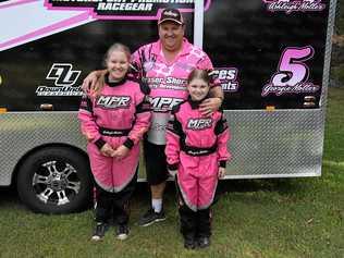 BRAVE BATTLER: Wayne Moller with his daughters, Ashleigh and Georgie Moller. Picture: Brendan Bowers