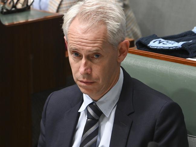 CANBERRA, Australia, NewsWire Photos. June 5, 2024: Minister for Immigration, Citizenship, Migrant Services and Multicultural Affairs, Andrew Giles, during Question Time at Parliament House in Canberra. Picture: NewsWire / Martin Ollman