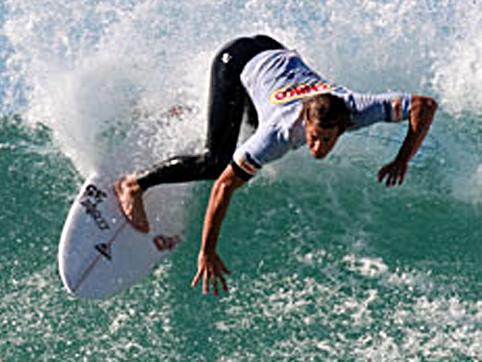 Rainbow Beach surfing legend Noah Lane carving it up.