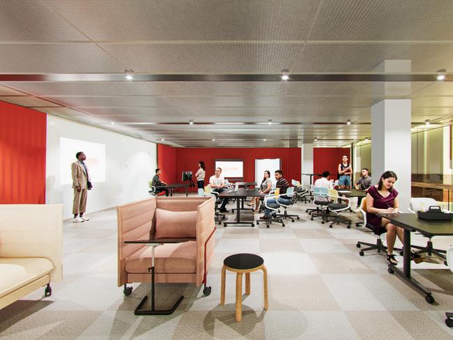 Griffith University flexible learning space on the ground floor after renovations. Picture: Supplied by Griffith University