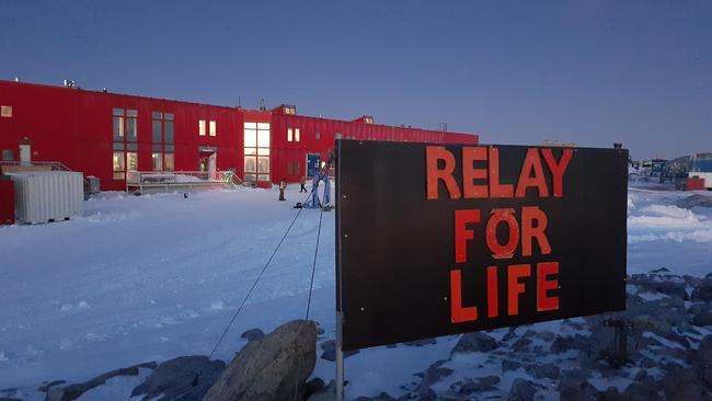 Relay for Life at Casey Antarctic station. Picture: AAD / ALI DEAN