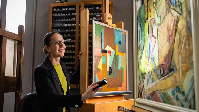 NGV Conservator of Paintings Raye Collins made the thrilling discovery in December 2021. Picture: Jason Edwards