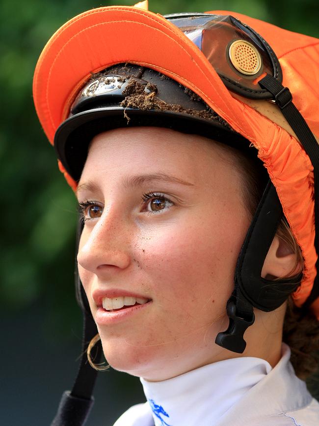 Katelyn Mallyon is flying the flag for female jockeys at the 2016 Melbourne Cup. Picture: Adam Smith