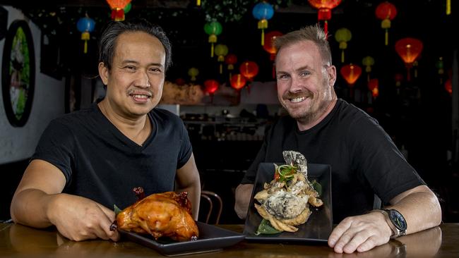 Mr Hizola’s chef Jon Hizola's and restaurateur Scott Imlach. Picture: Jerad Williams