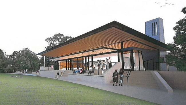 Architectural render of the planned rebuild of the Kensington Cricket Club and Burnside Rugby Club rooms. Picture: Supplied