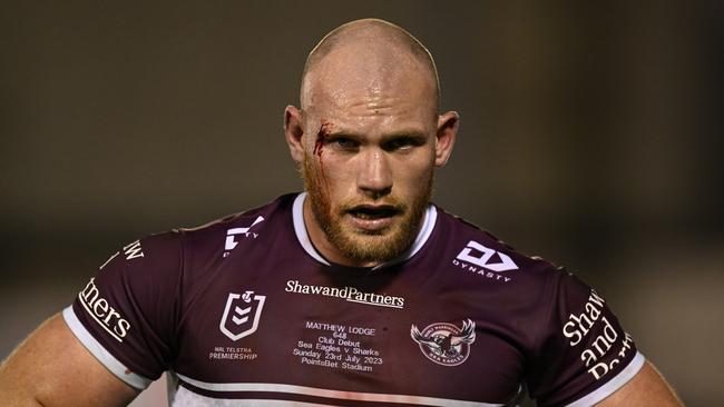 Manly prop Matt Lodge comes up against the Roosters on Thursday night. NRL Imagery