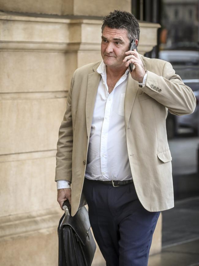 Stephen Marks outside the Sir Samuel Way Building where the Environment Resources and Development Court ruled he can build a property taller than approved. Picture: Mike Burton/AAP