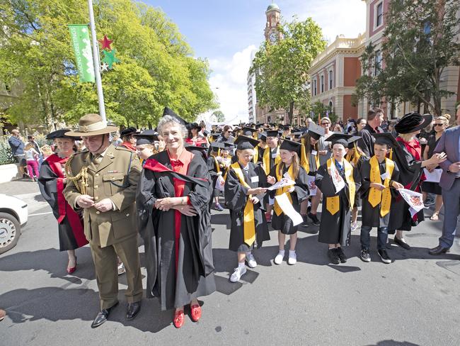 Town and Gown at the UTAS Graduation, Launceston. PICTURE CHRIS KIDD