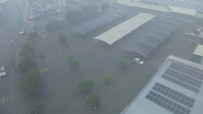 Aerial footage captures Hervey Bay during the wild weather brought by ex-Tropical Cyclone Albert. Photo: Stuart Taylor.