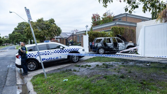 Two cars set alight and rammed into Essendon home in targeted arson ...