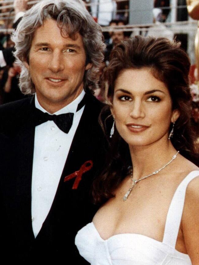 Richard Gere with his then-wife, model Cindy Crawford. Picture: Supplied