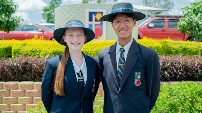 Groves Christian College captains Scarlett Magin and Vanlal Fanai. Picture: Contributed