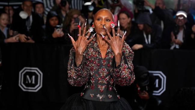Cynthia Erivo’s Givency corset and tailored jacket took over 2,250 hours of craftsmanship. Picture: Getty