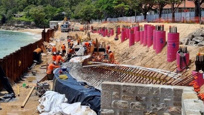 Work at Shark Beach has been delayed again, this time due to defective concrete piles. Picture: NPWS