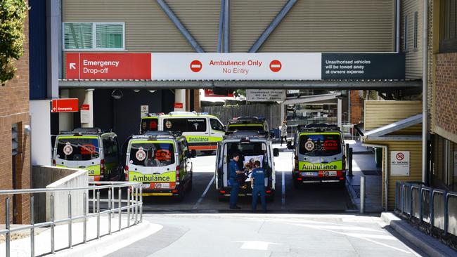 Ramping of ambulance vehicles at the Ipswich Hospital emergency department.