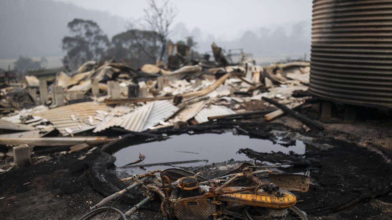 A home in Kiah NSW, that was destroyed in a bushfire in the early hours of January 4 this year. Picture by Sean Davey.