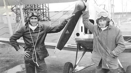 Errol (left) started learning to fly at the age of 17 with the Bundaberg Aero Club before joining the RAAF in the early days of the Vietnam War.