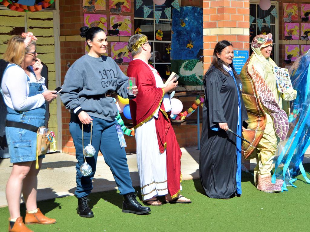 Staff members from Toowoomba Grammar School dressed up for Dressed up for Book Week 2023. Picture: Rhylea Millar