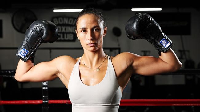 Bondi-based boxer Linn Sandstrom will fight for the WBA uper flyweight world title on the Nikita Tszyu’s undercard at Sydney's Hordern Pavilion on Wednesday. Picture: Tim Hunter.