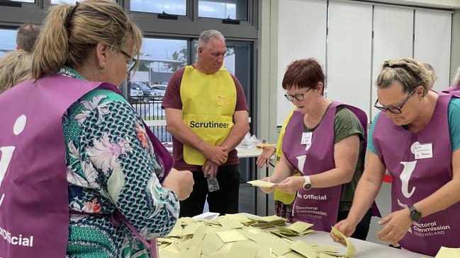 The Mackay regions’ ballots were being counted under the watchful gaze of Jacko. Photo: Fergus Gregg