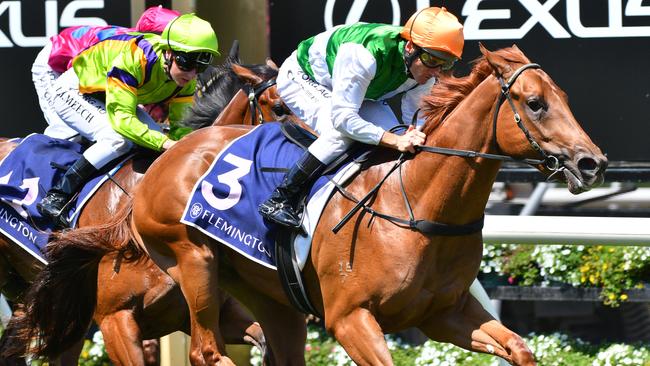 Ilovemyself heads to Sydney after an impressive win at Flemington. Picture: AAP