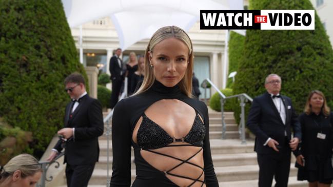 Russian model Natasha Poly stuns in cut-out dress on amfAR Gala red carpet