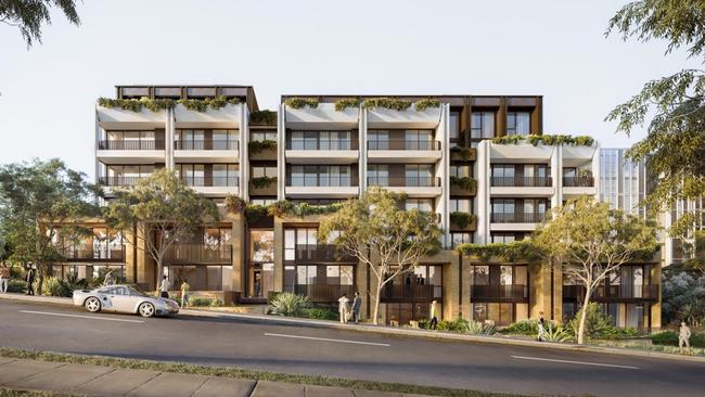 Artist impressions show the proposed view of the apartment buildings from Park Rd. Picture: DVO Architecture