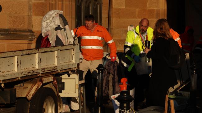 Staff were clearing out the area. Picture: Rohan Kelly