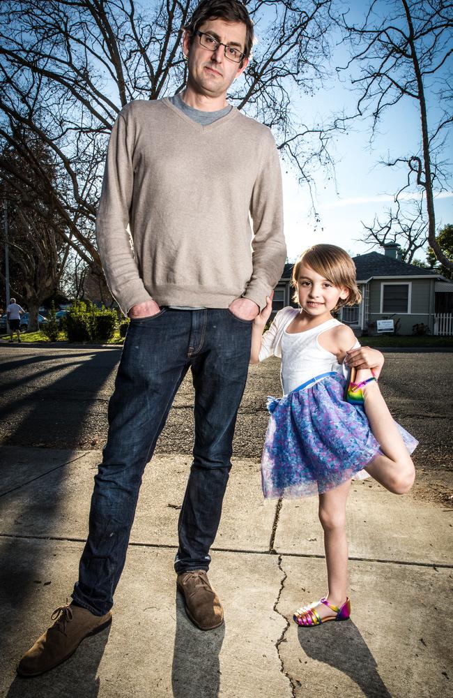 STRICTLY EMBARGOED to JULY 26, 2015. SUNDAY TV GUIDE FIRST USE. Louis Theroux with one of his Transgender Kids documentary subjects. Picture: Supplied.