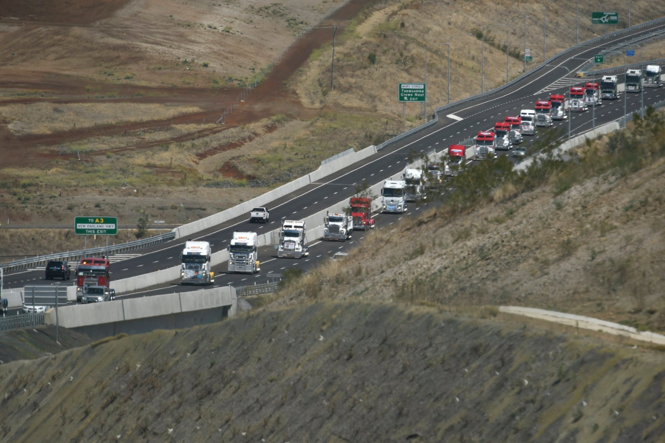 Lights on the hill convoy The Courier Mail