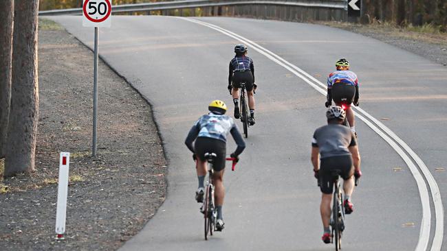 The descent at Mount Coot-tha is a speeding hot spot for cyclists. Picture: Annette Dew