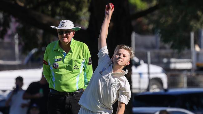 Under-14 SECA grand final between Brighton Union and Ormond.Ieuan Hill in action for Brighton. Picture: Ian Currie