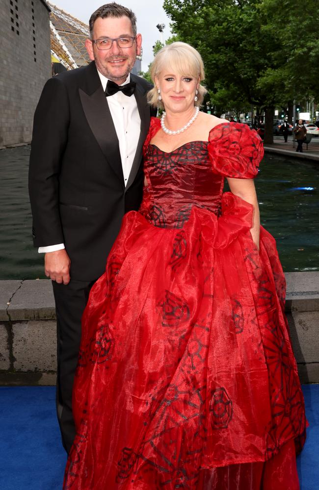 Former Premier Dan Andrews and wife Catherine. Picture: David Caird