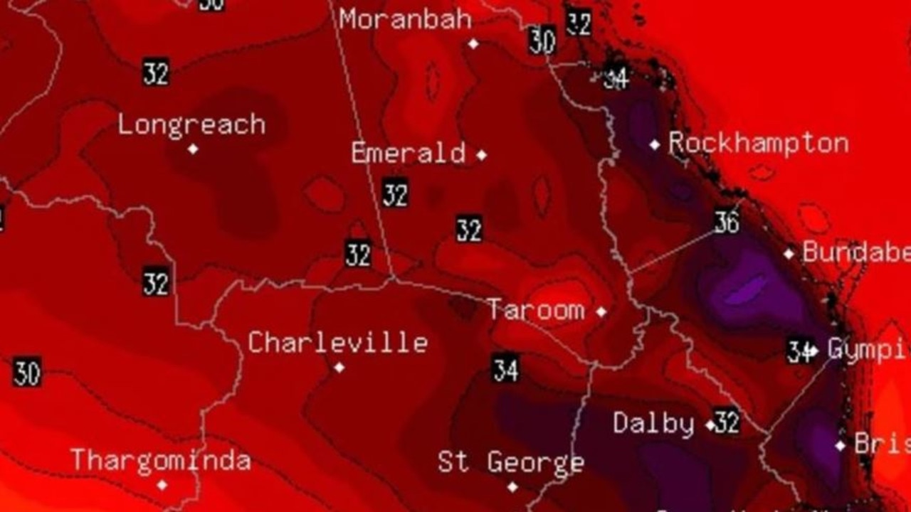 A heatwave is gripping southeast QLD. Picture BOM