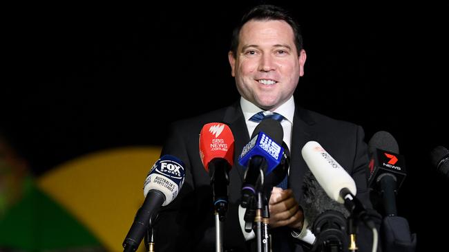 Football Federation Australia (FFA) CEO James Johnson speaks to the media during a press conference in Sydney, Thursday, June 25, 2020. The Sydney Opera House is illuminated in support of Australia and New ZealandÃ¢â¬â¢s joint bid to host the FIFA WomenÃ¢â¬â¢s World Cup 2023. (AAP Image/Bianca De Marchi) NO ARCHIVING