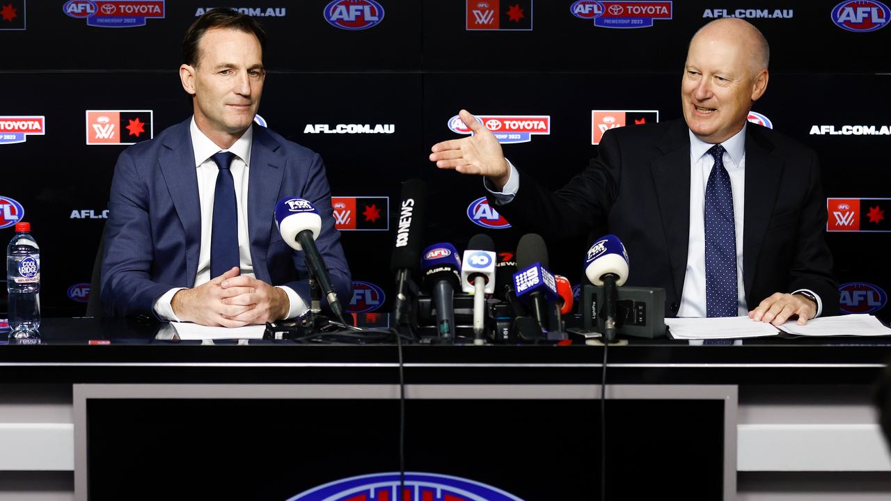 Richard Goyder has defended how long the search took to appoint the AFL CEO. Picture: Getty Images