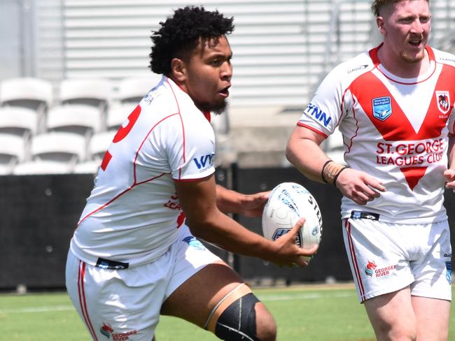 Cyrus Stanley-Traill on the charge for St George SG Ball. Picture: Sean Teuma